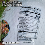 Ayam Kalkun young tender turkey NORBEST USA with pop-up timer HALAL frozen +/- 6 kg/pc (price/kg)